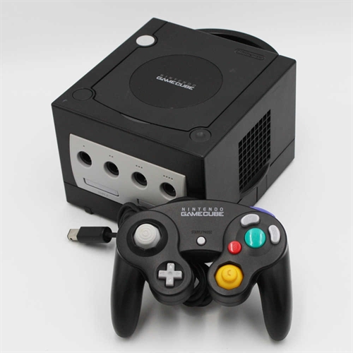 GameCube - Jet Black - Original Kasse - Konsol - SNR DE10661024 (B Grade) (Genbrug)